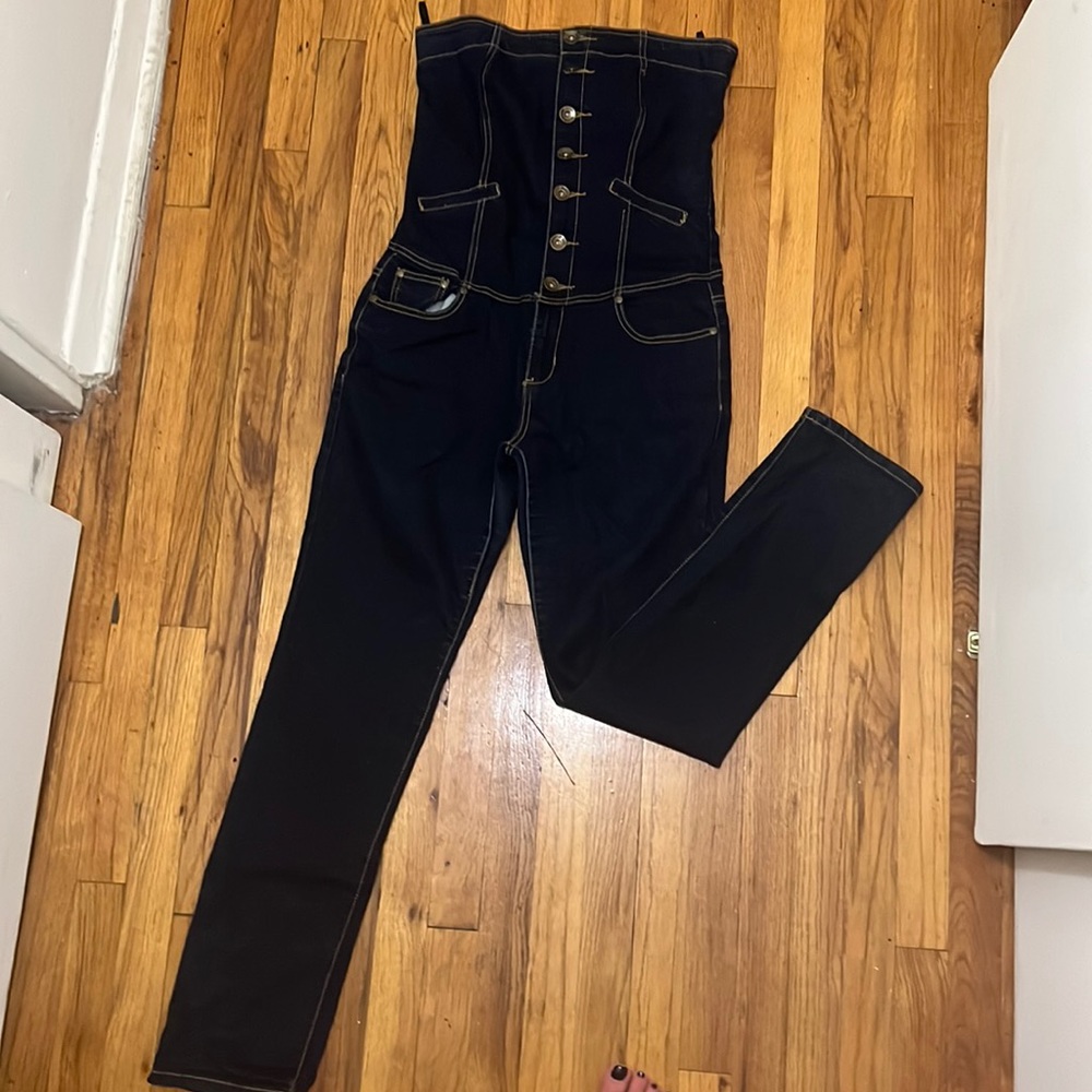 Denim Strapless Junpsuit